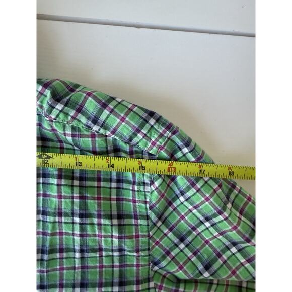 Lauren Ralph Lauren Shirt Womens XL 18-29 Green Plaid Button Front - Picture 7 of 8